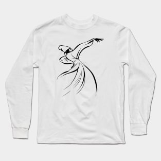 The Dervish Relationship Between Body And Soul Line Art Long Sleeve T-Shirt